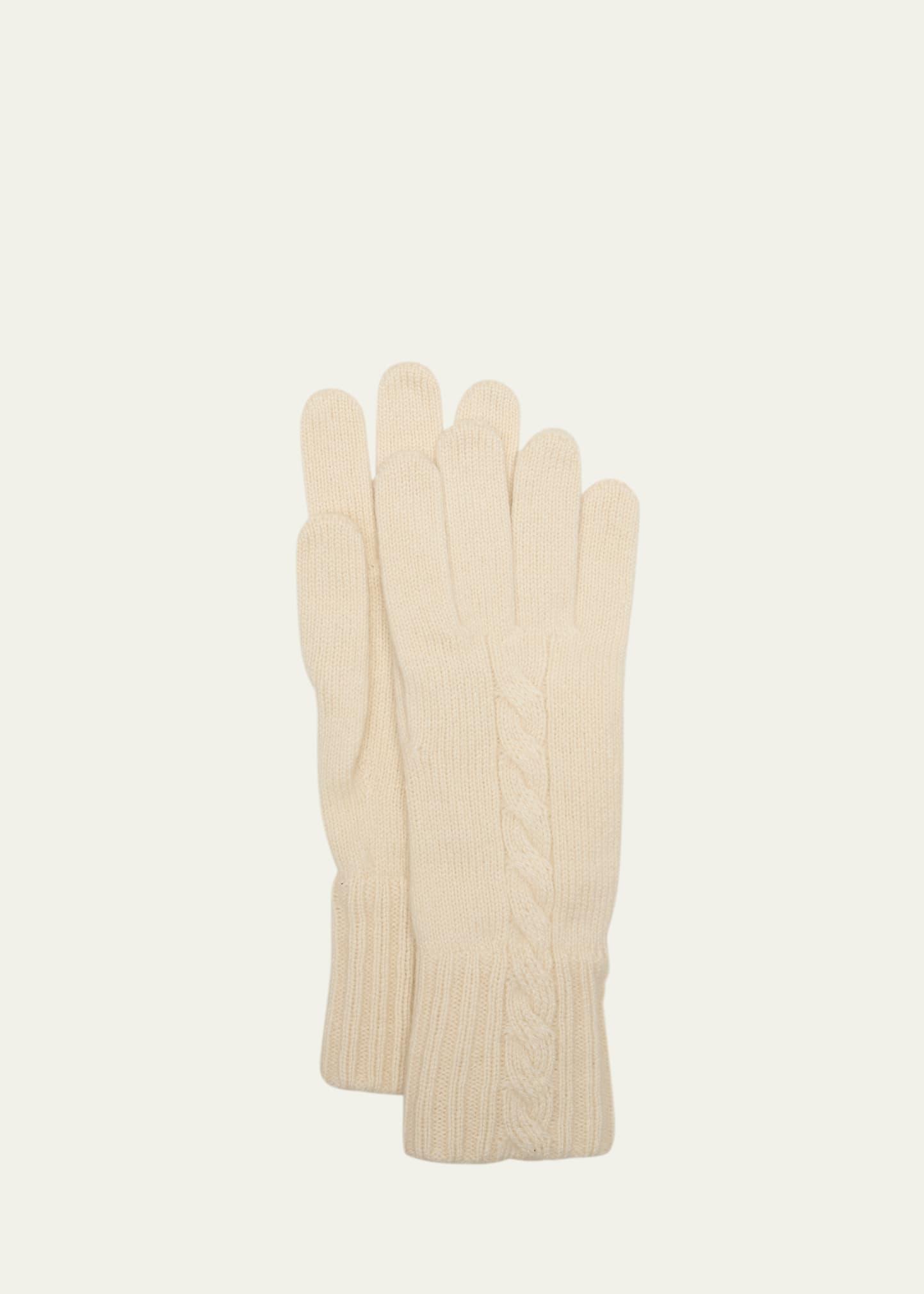 short knit cashmere gloves