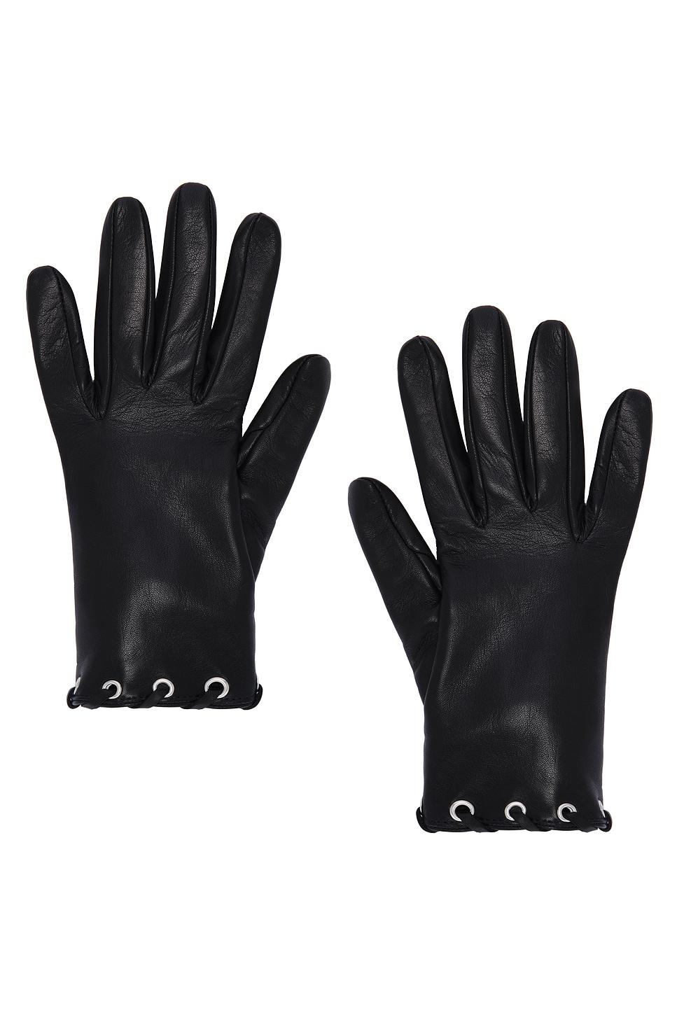 short leather gloves