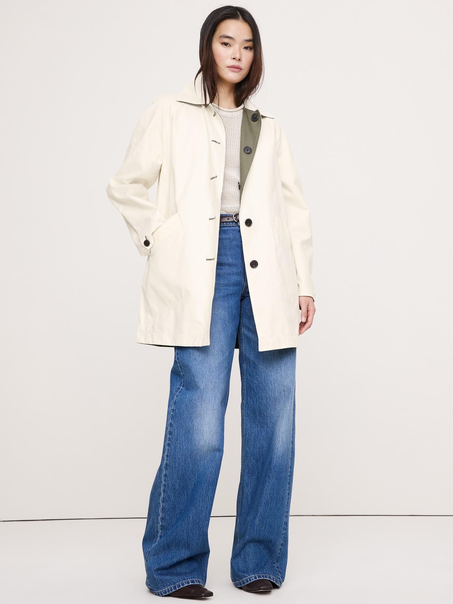 short reversible cotton car coat