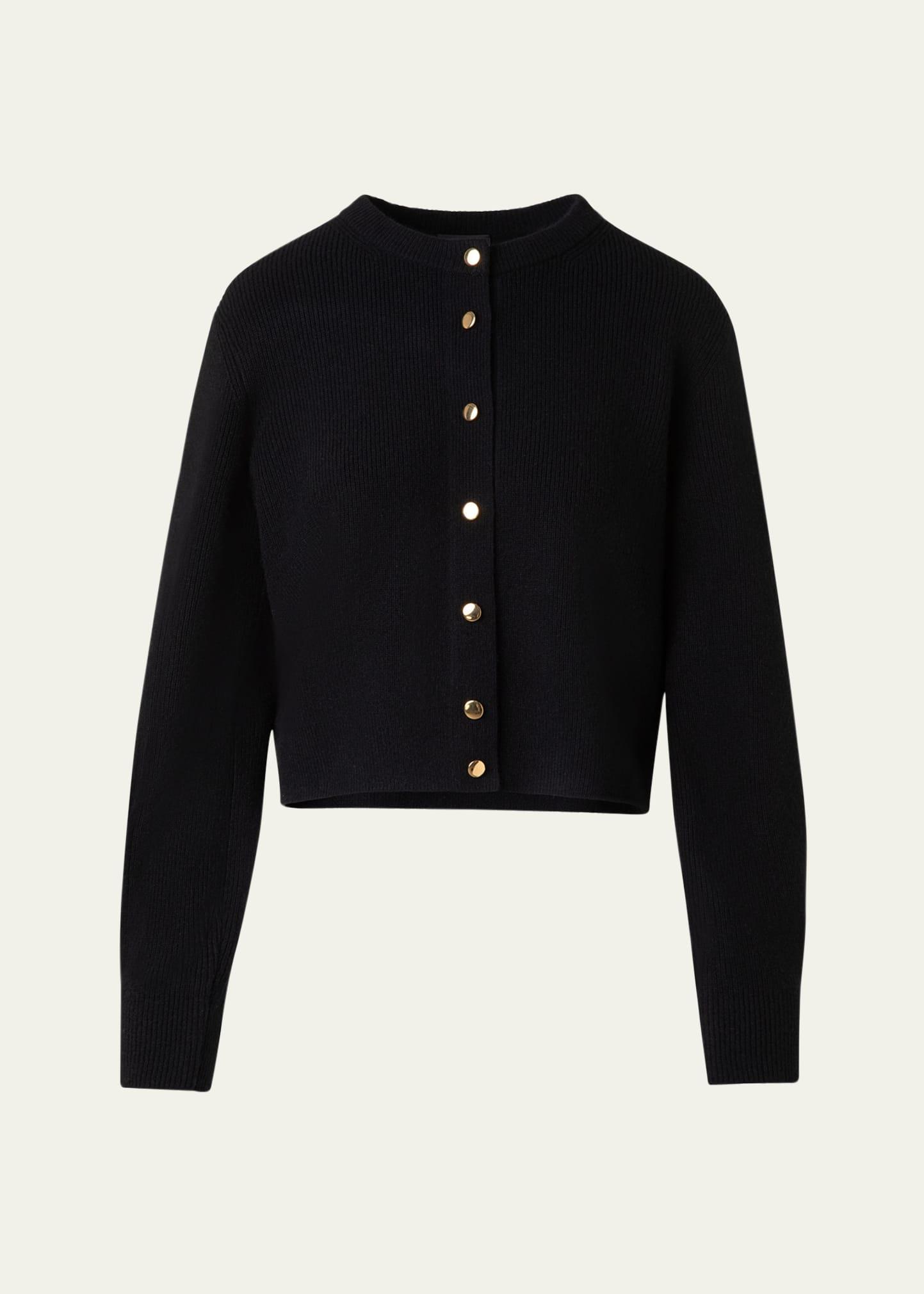short ribbed cashmere cardigan