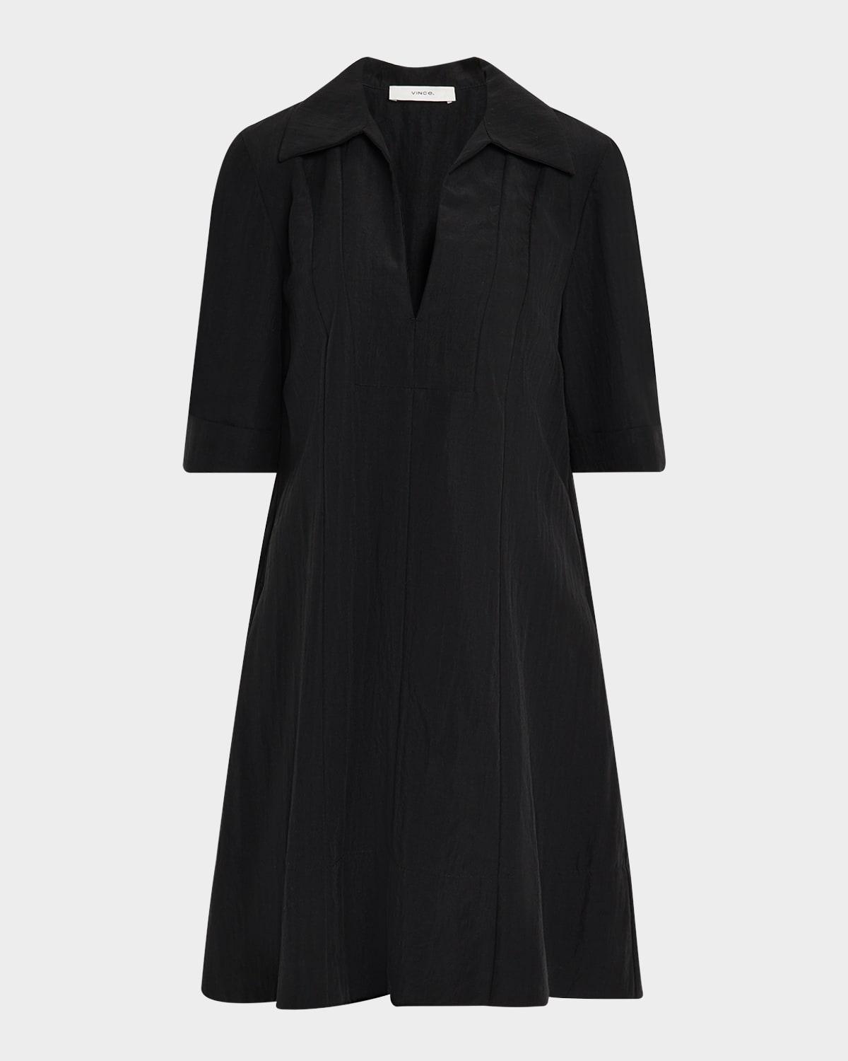 short-sleeve a-line short dress