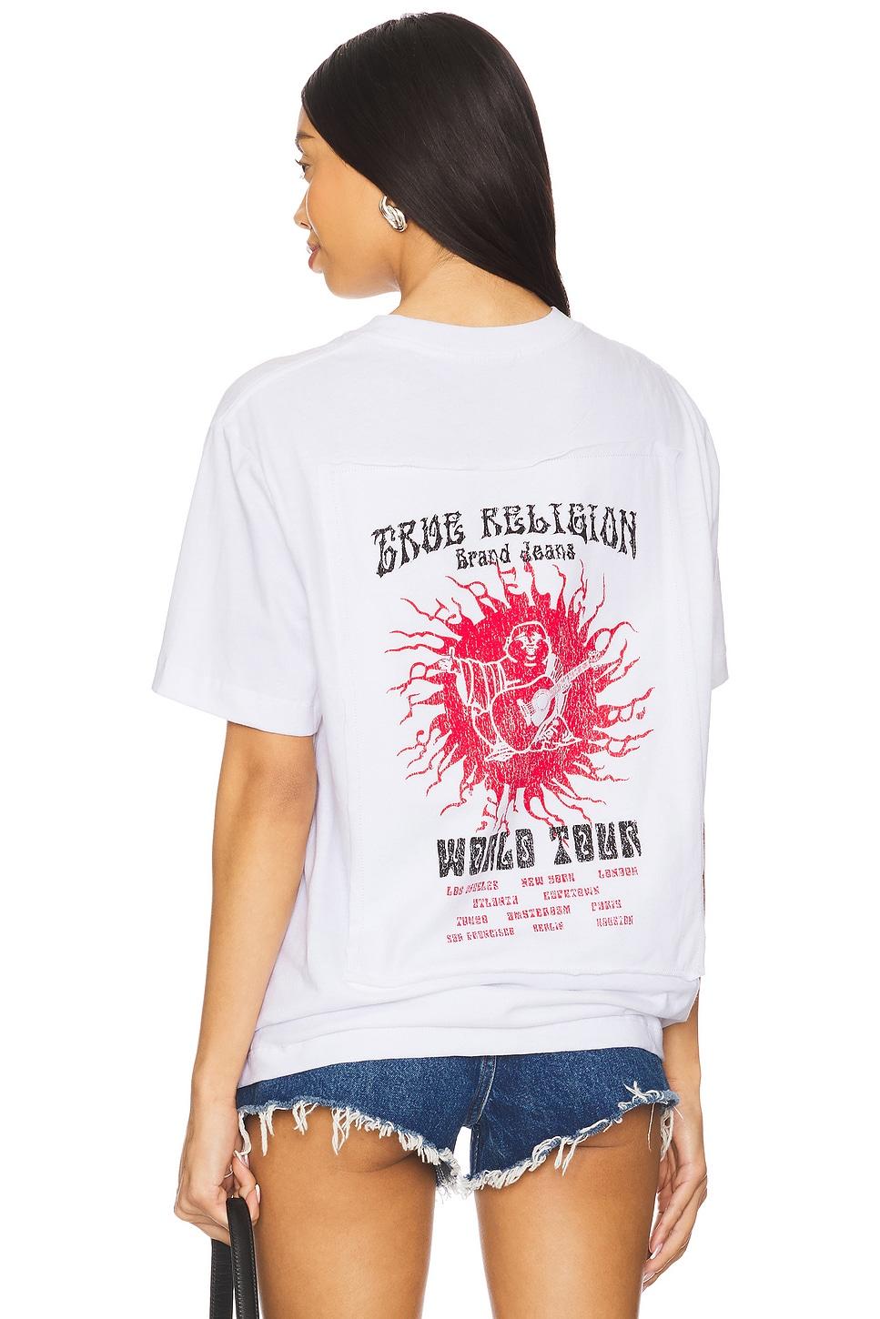 short sleeve applique blazing tour tee