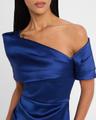 short-sleeve belted english rose faille dress