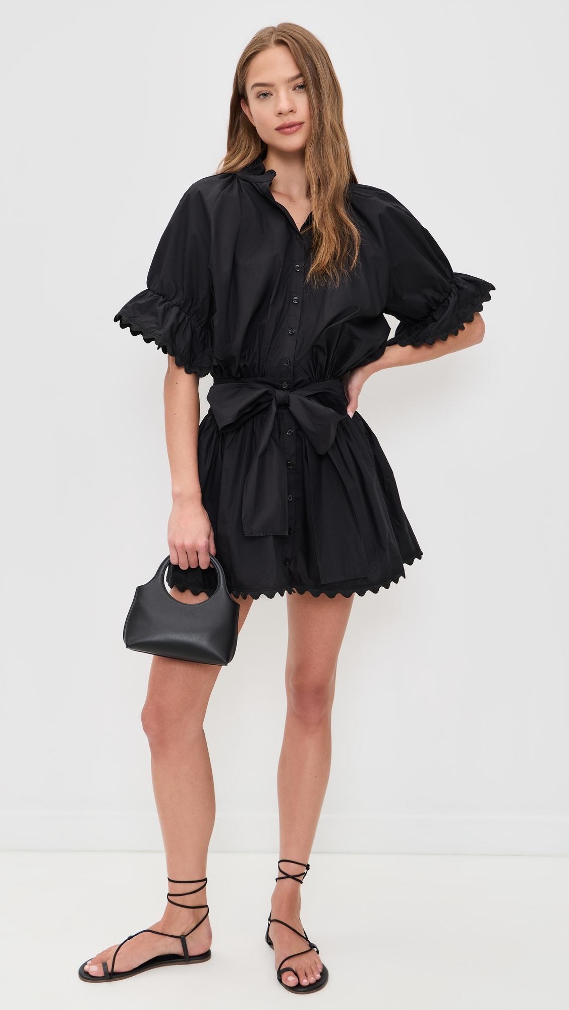 short sleeve blouson mini dress