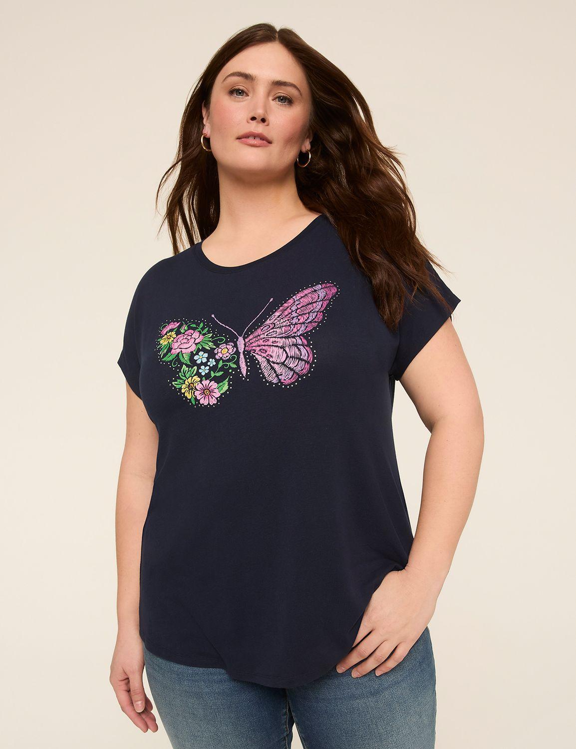 short-sleeve butterfly graphic tee