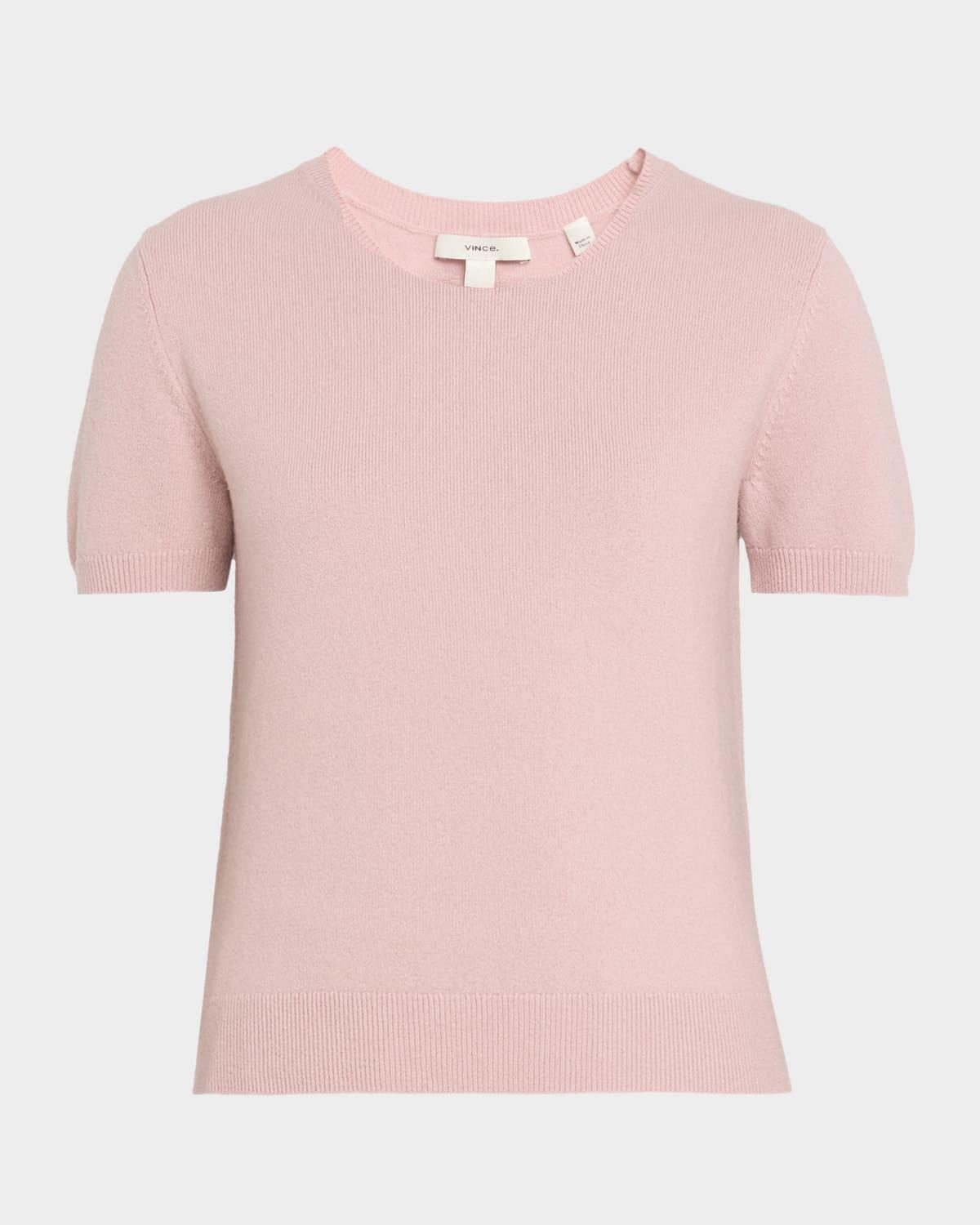 short-sleeve cashmere-blend tee