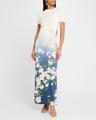 short-sleeve cherry blossom jersey ankle dress