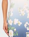 short-sleeve cherry blossom jersey ankle dress