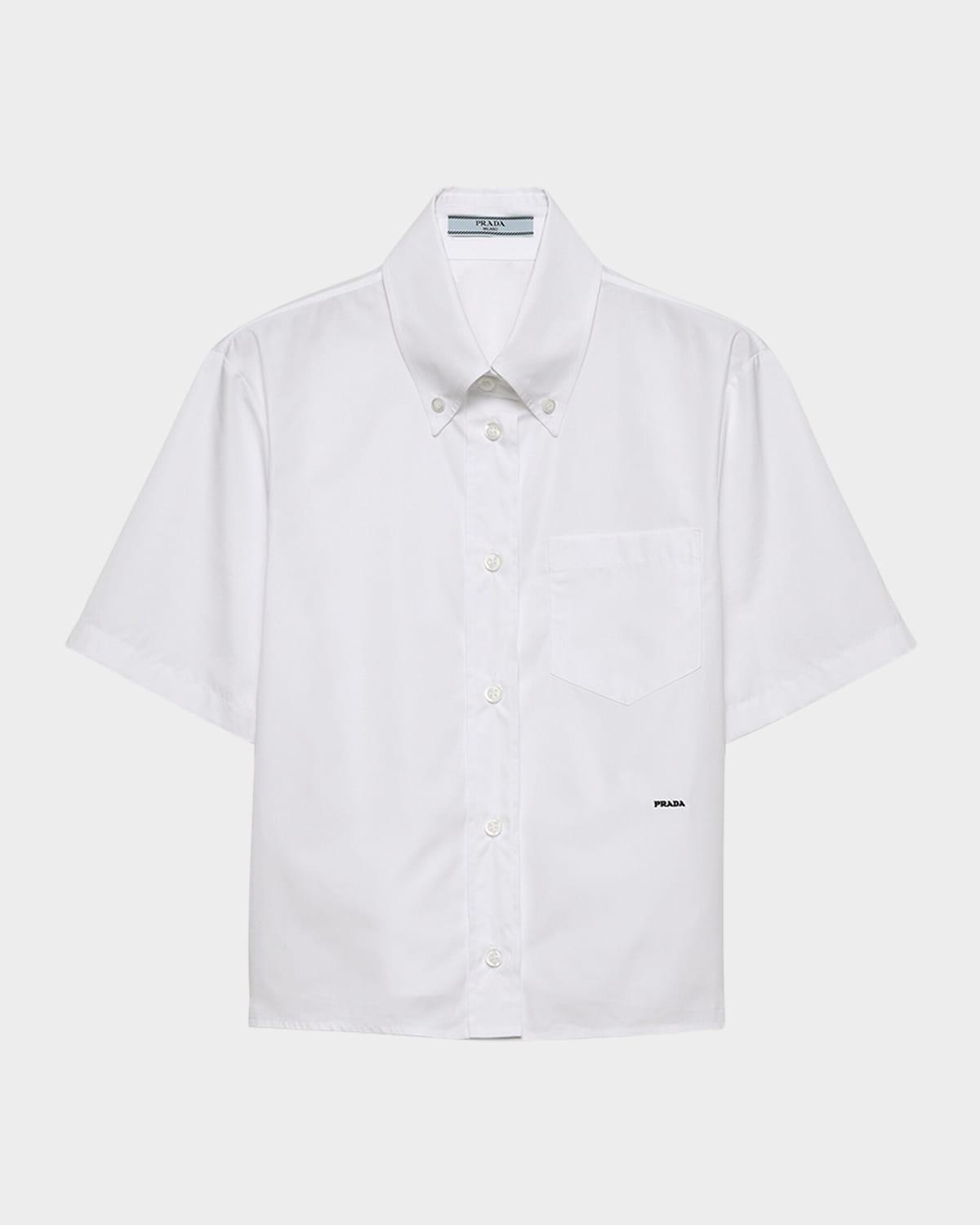 short-sleeve cotton poplin shirt