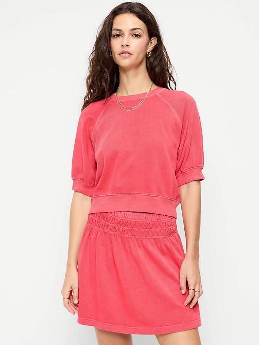 short-sleeve cropped raglan sweatshirt