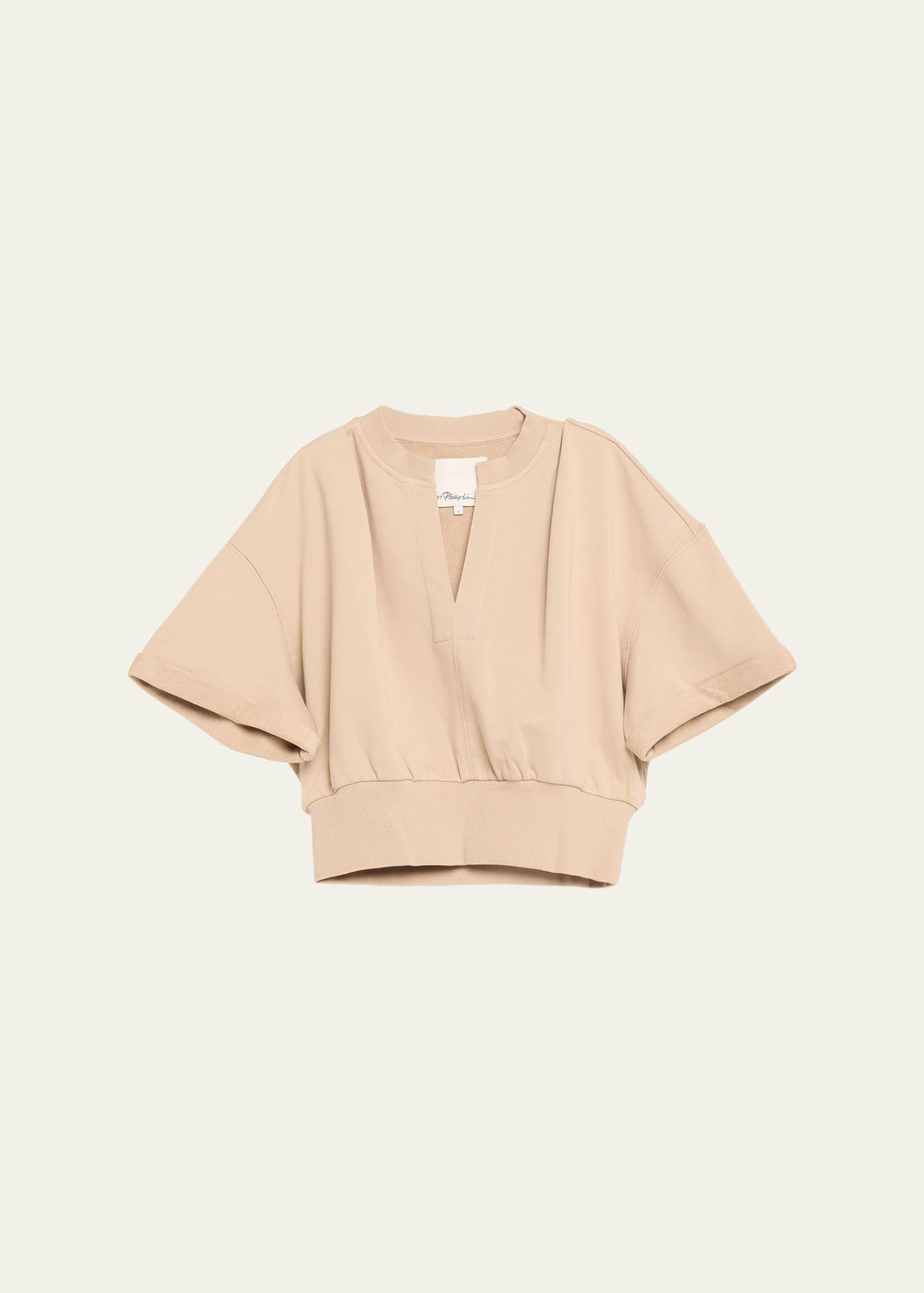 short-sleeve cropped sweatshirt