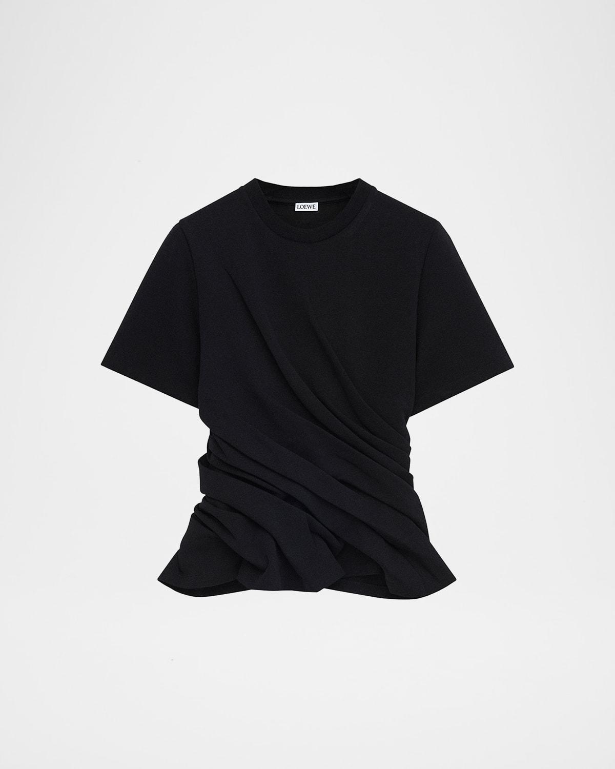 short-sleeve draped twisted t-shirt