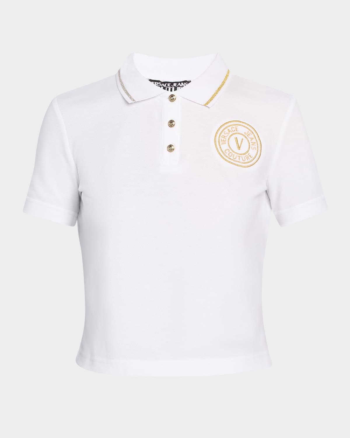 short-sleeve embroidered logo polo