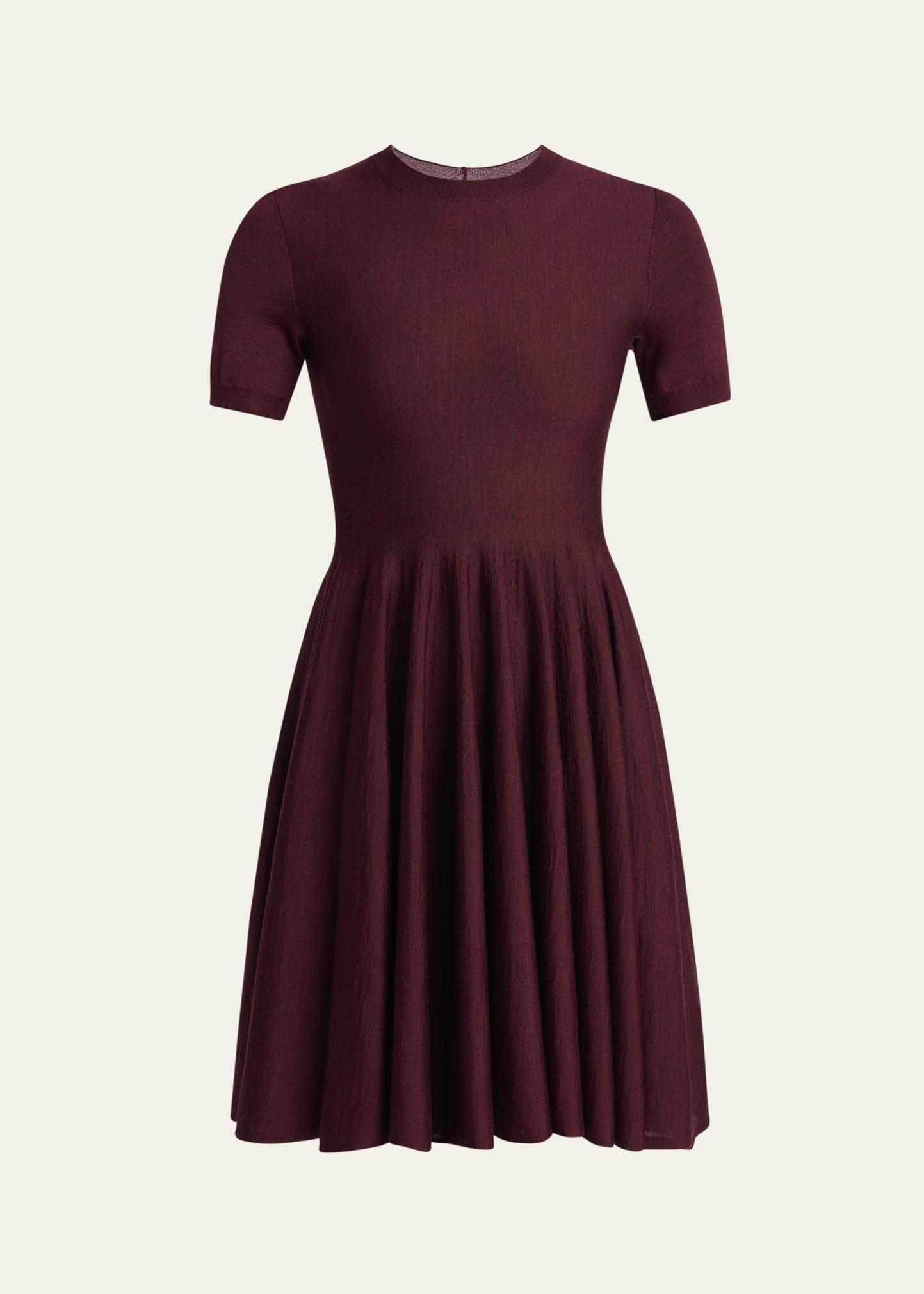 short-sleeve fit-&-flare mini dress