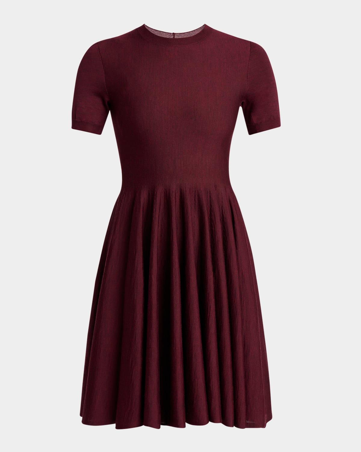 short-sleeve fit-&-flare mini dress