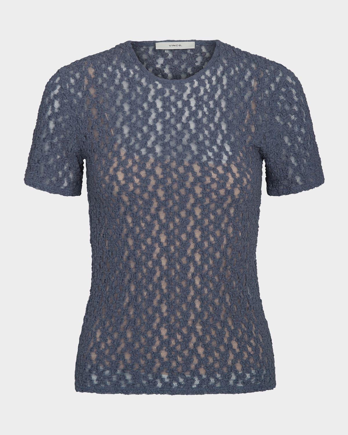 short-sleeve floral smocked top