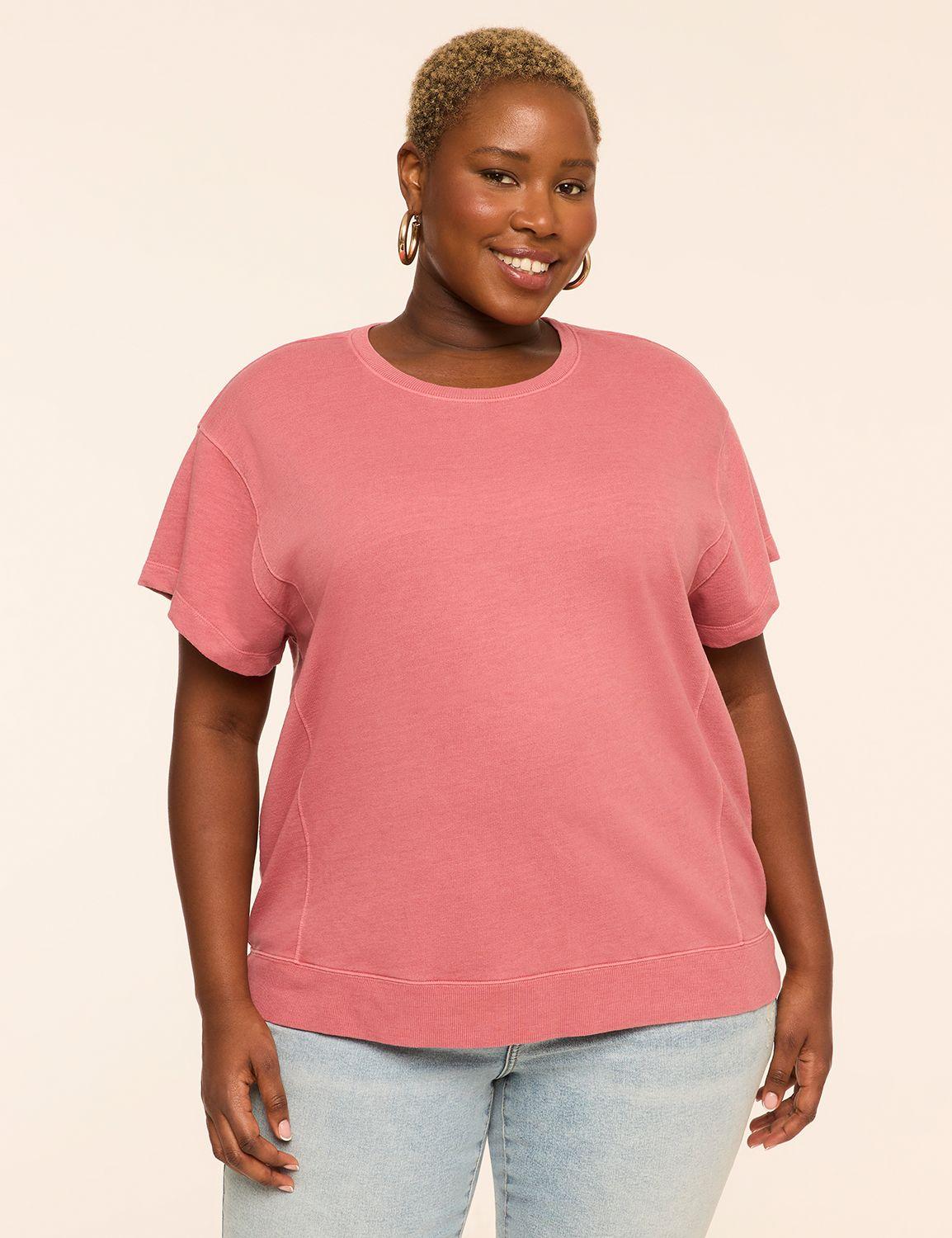 short-sleeve french terry sweatshirt