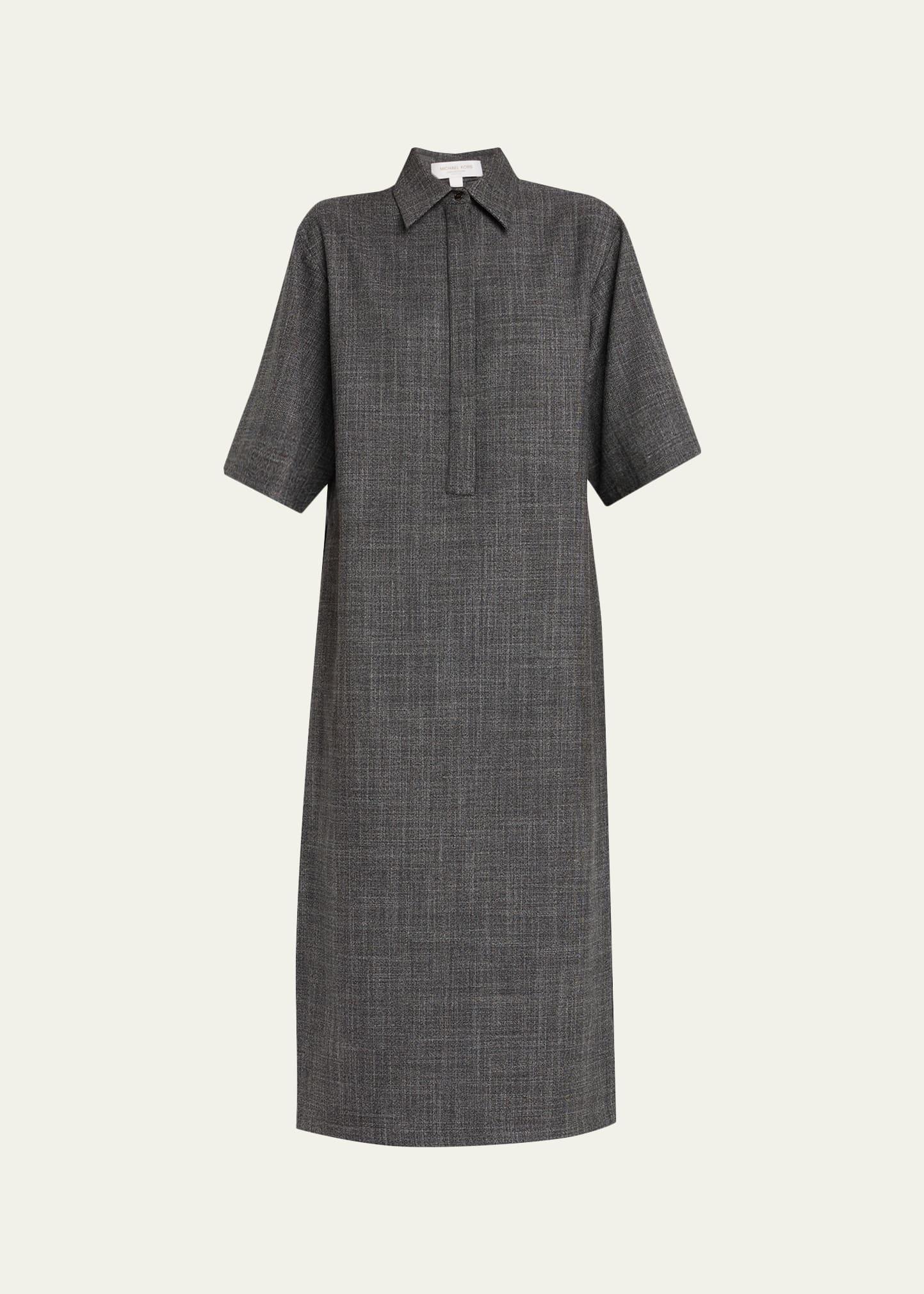 short-sleeve jaspe tunic dress