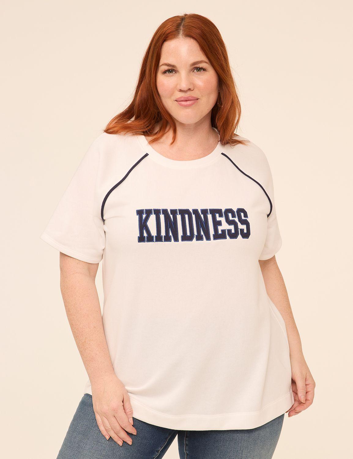 short-sleeve kindness graphic sweatshirt