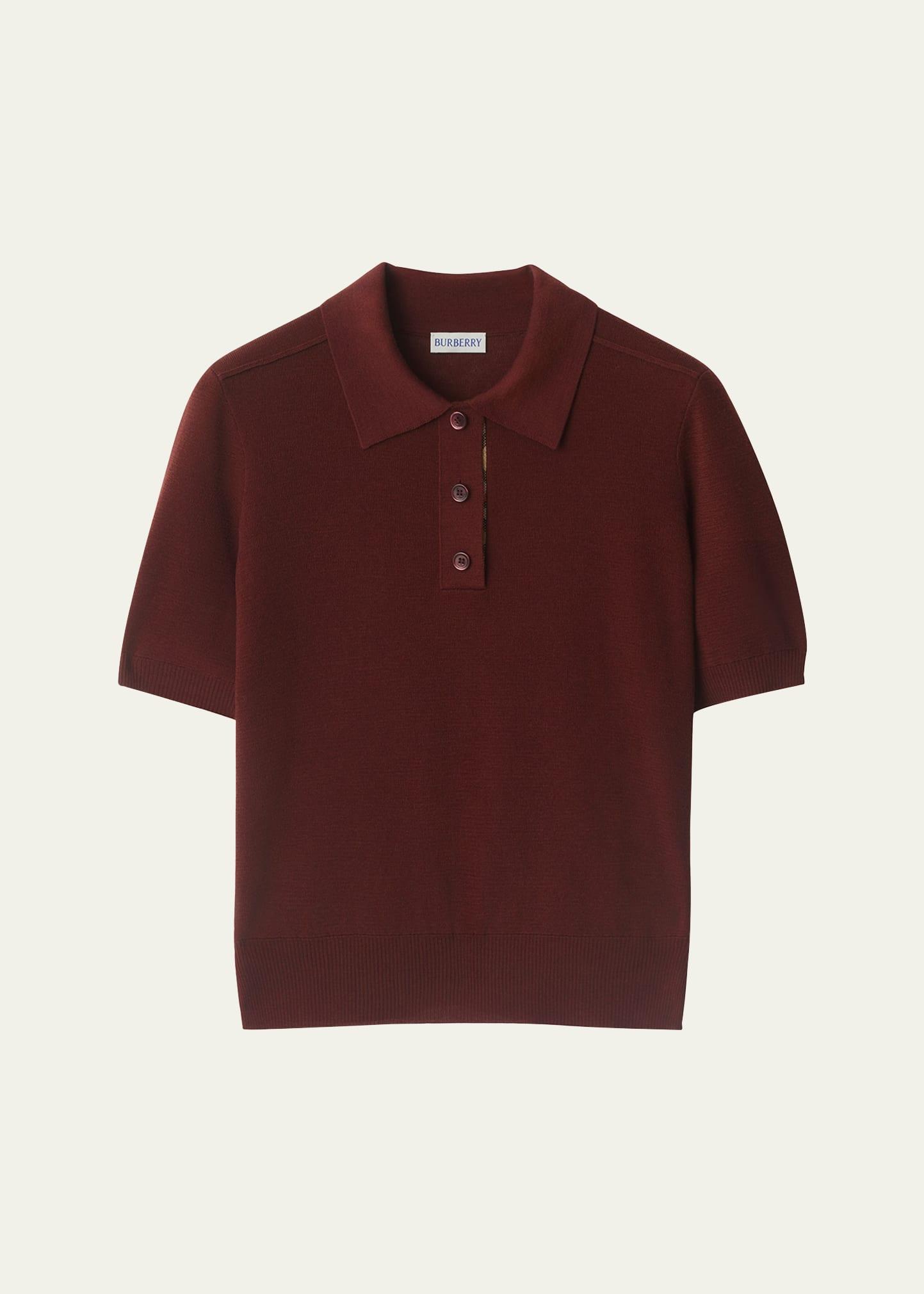 short-sleeve knit polo shirt