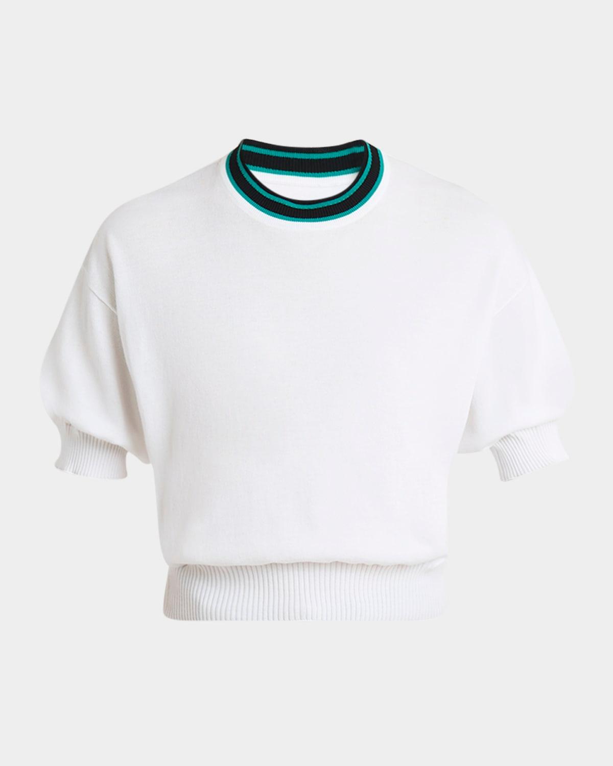 short-sleeve knit sweater