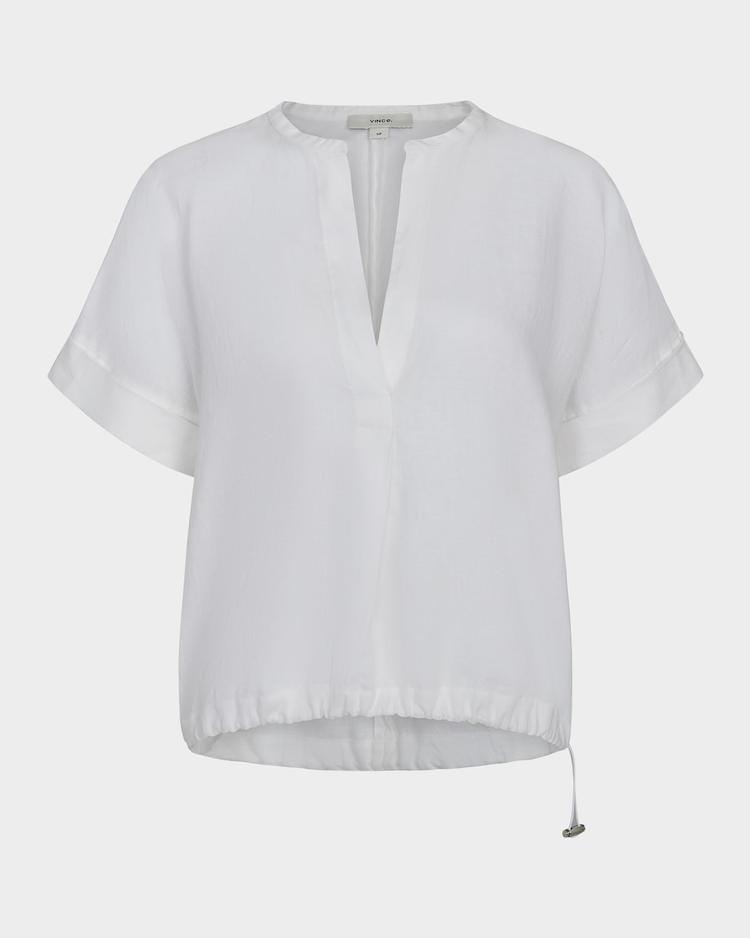 short-sleeve linen top
