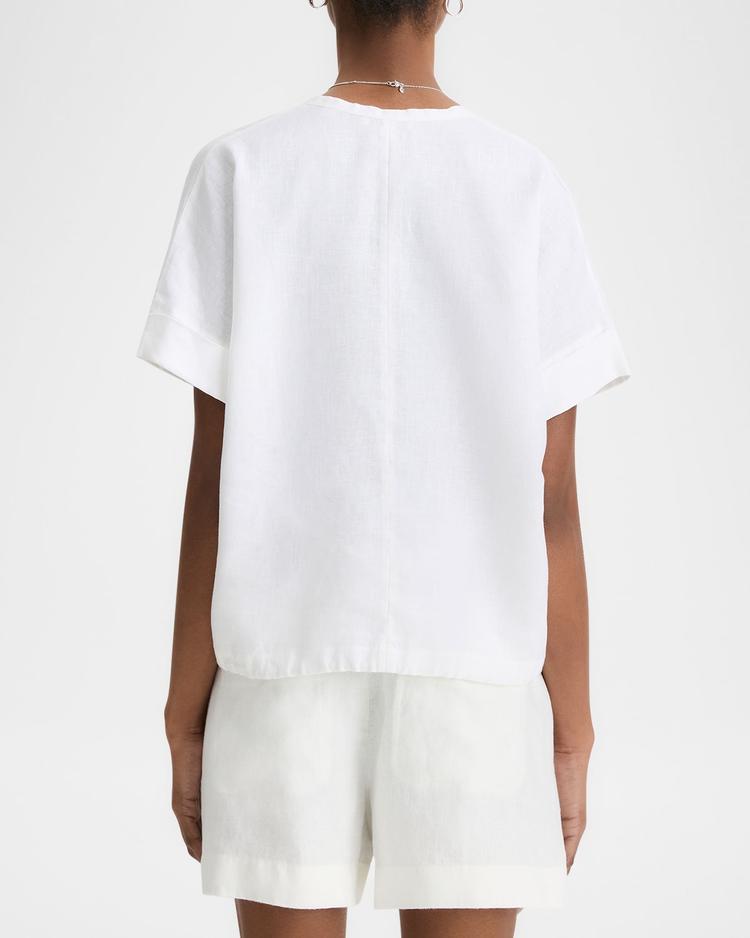 short-sleeve linen top