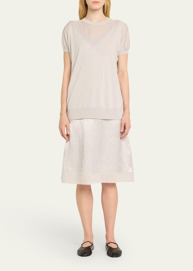 short-sleeve multi-combo midi dress