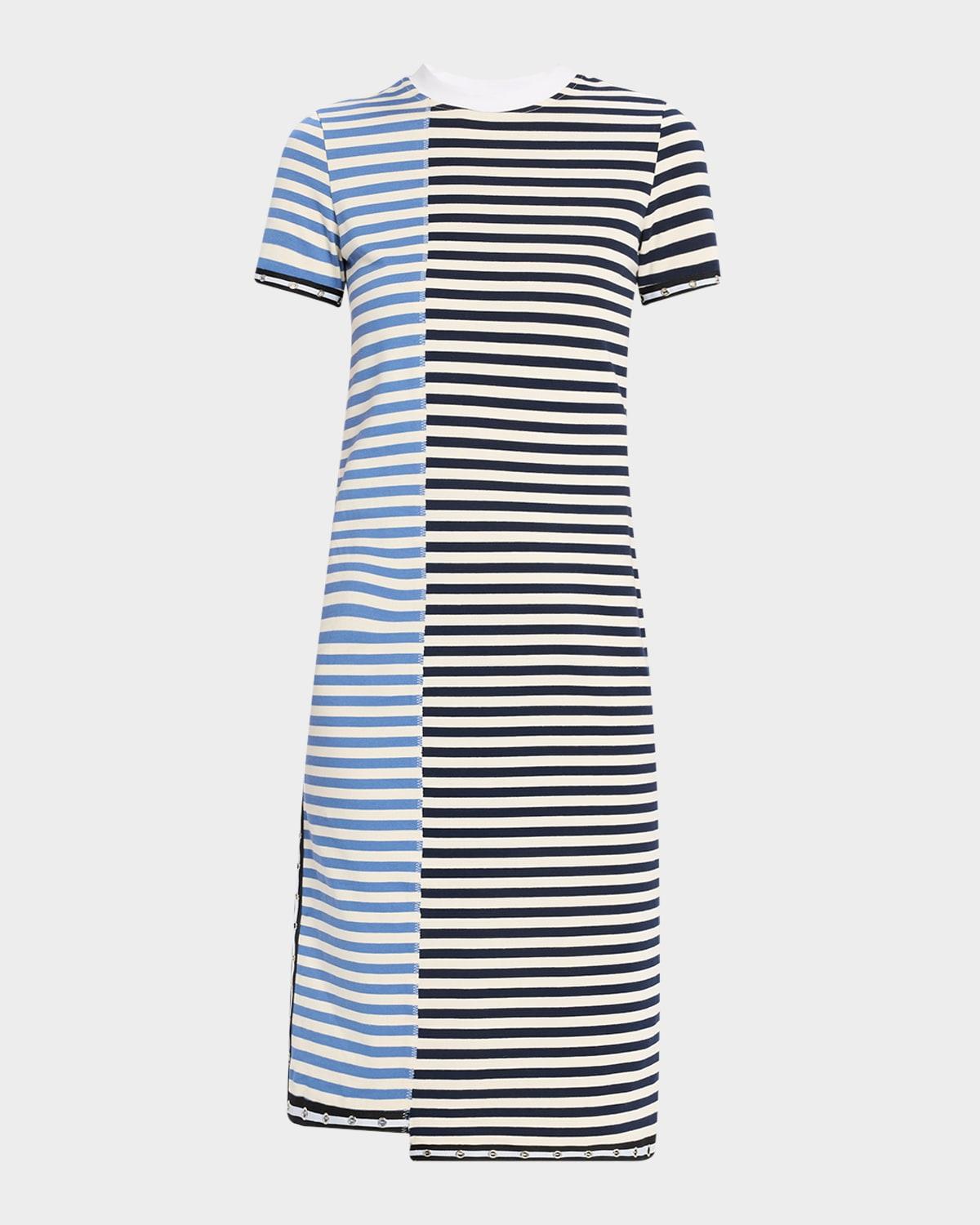 short-sleeve patchwork t-shirt dress