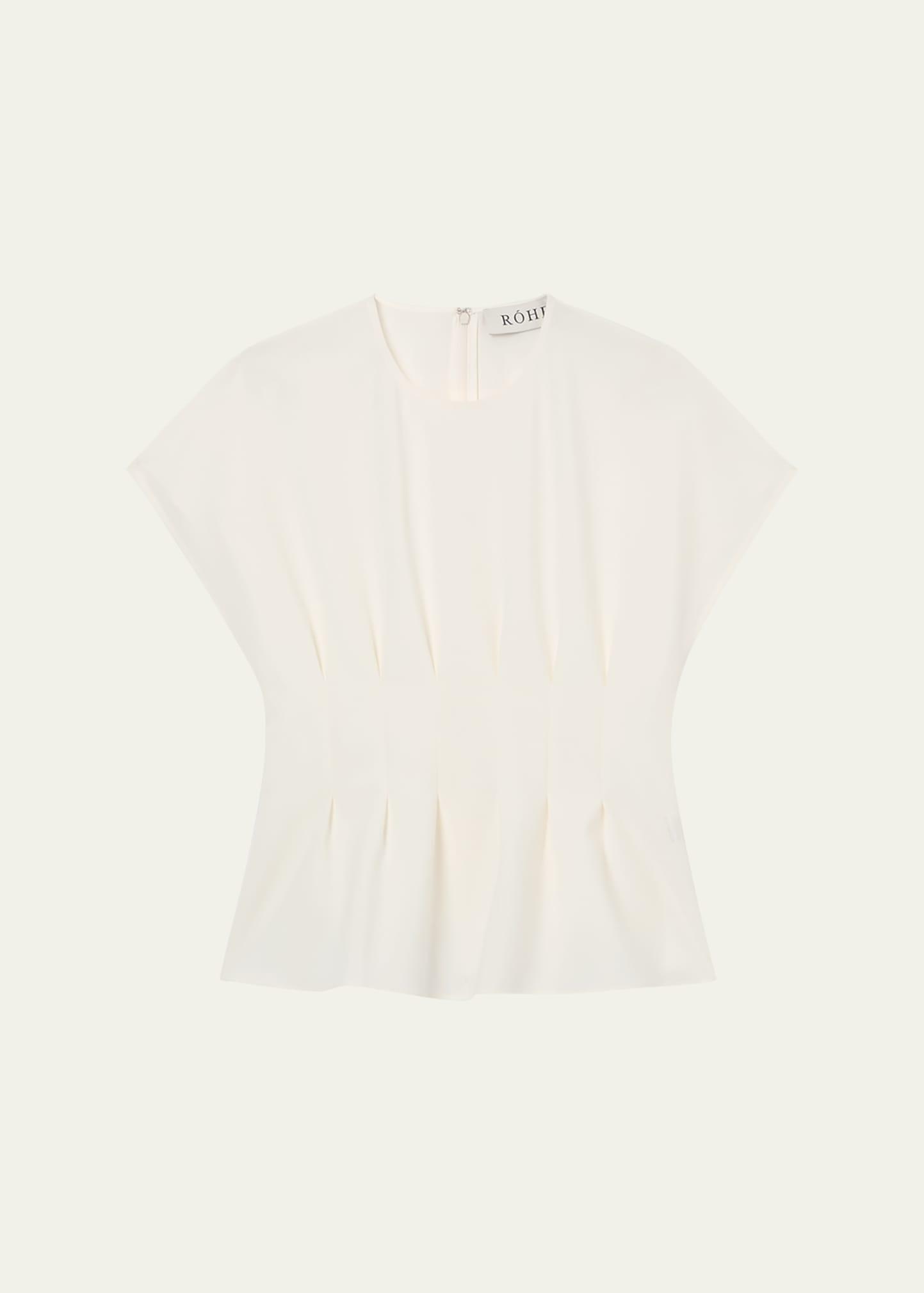 short-sleeve sculptural waisted top
