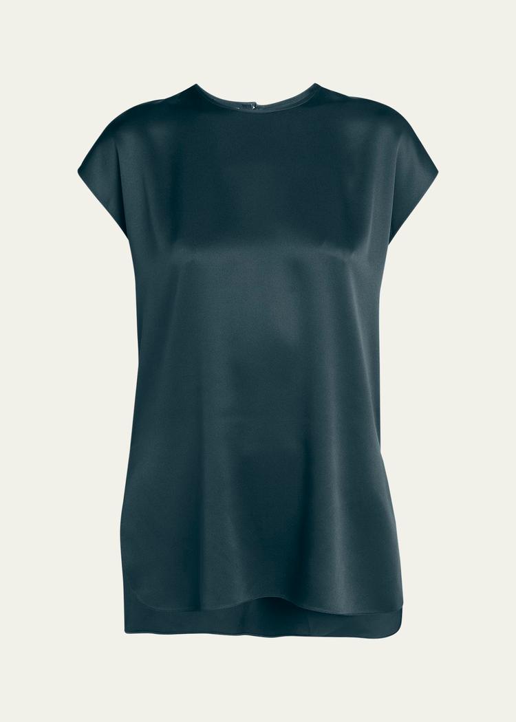 short sleeve silk blouse
