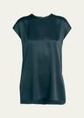 short sleeve silk blouse