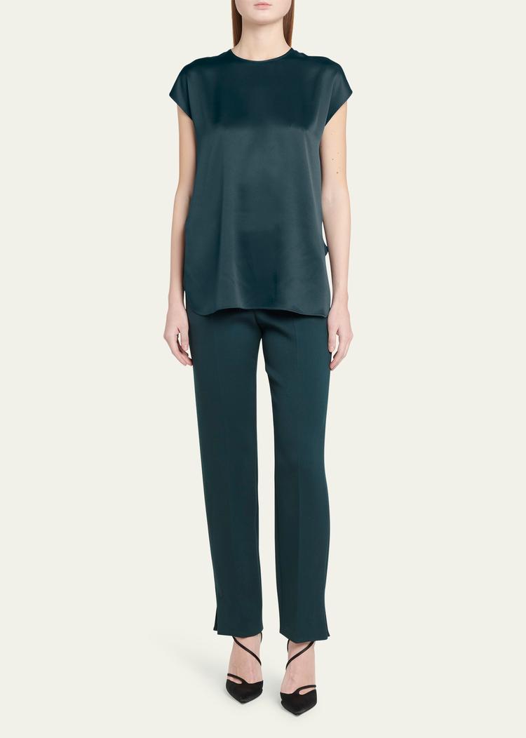 short sleeve silk blouse