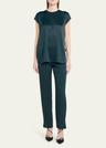 short sleeve silk blouse