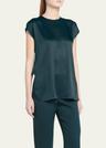 short sleeve silk blouse
