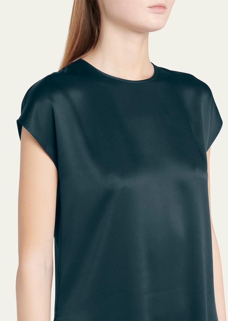 short sleeve silk blouse