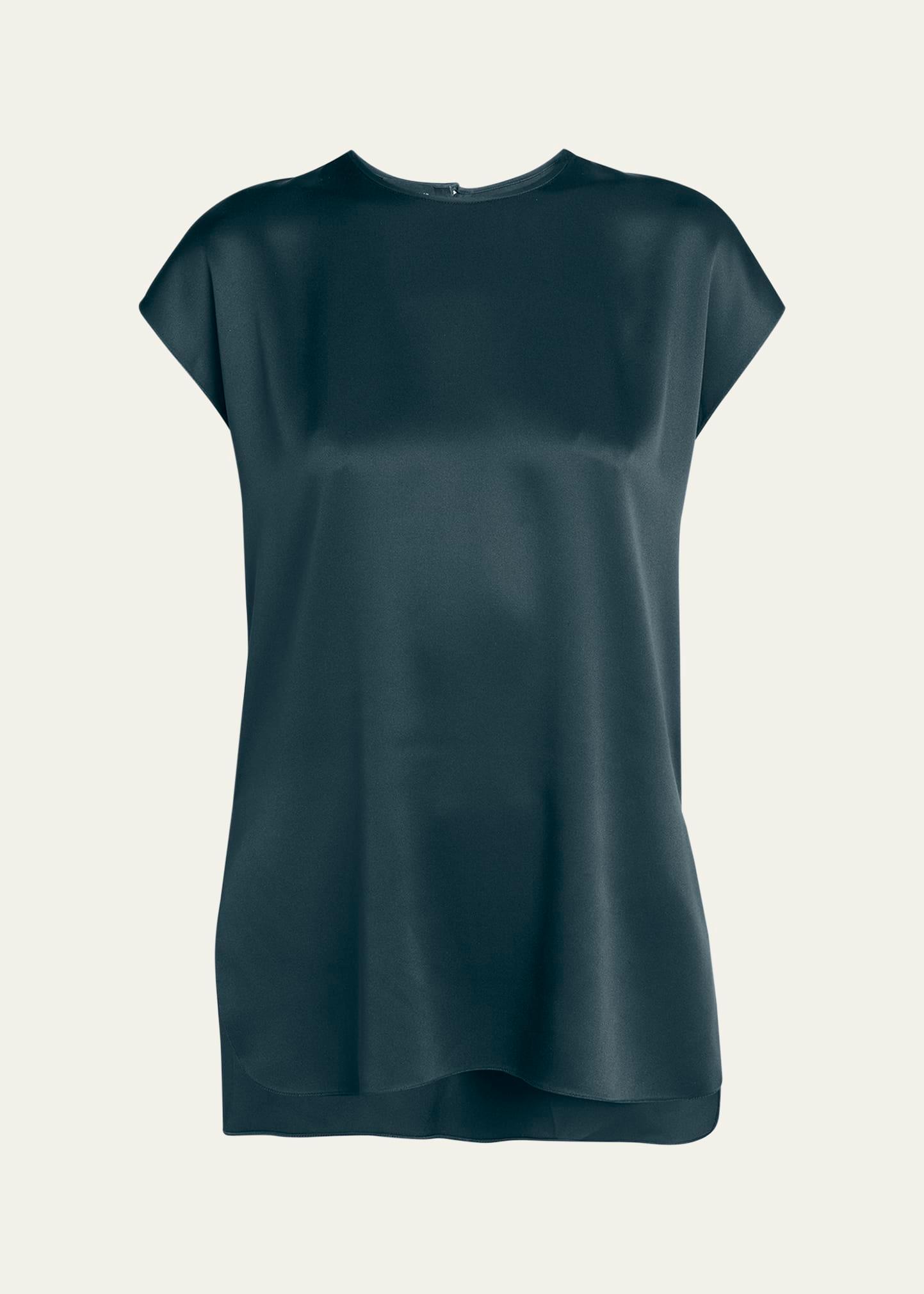 short sleeve silk blouse