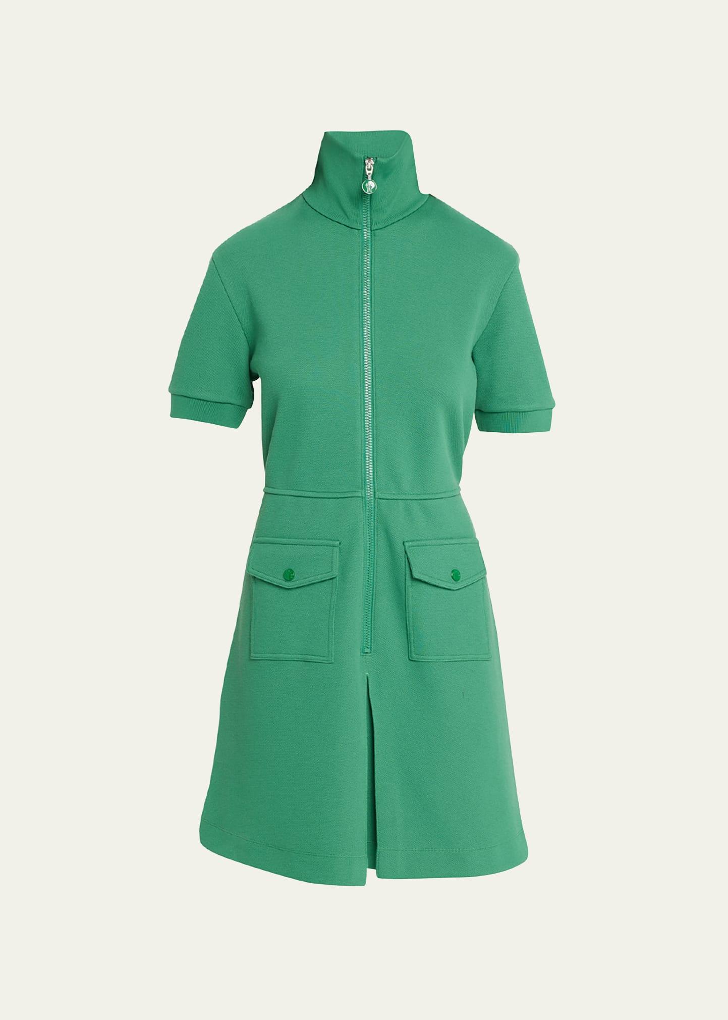 short-sleeve stand-collar polo dress