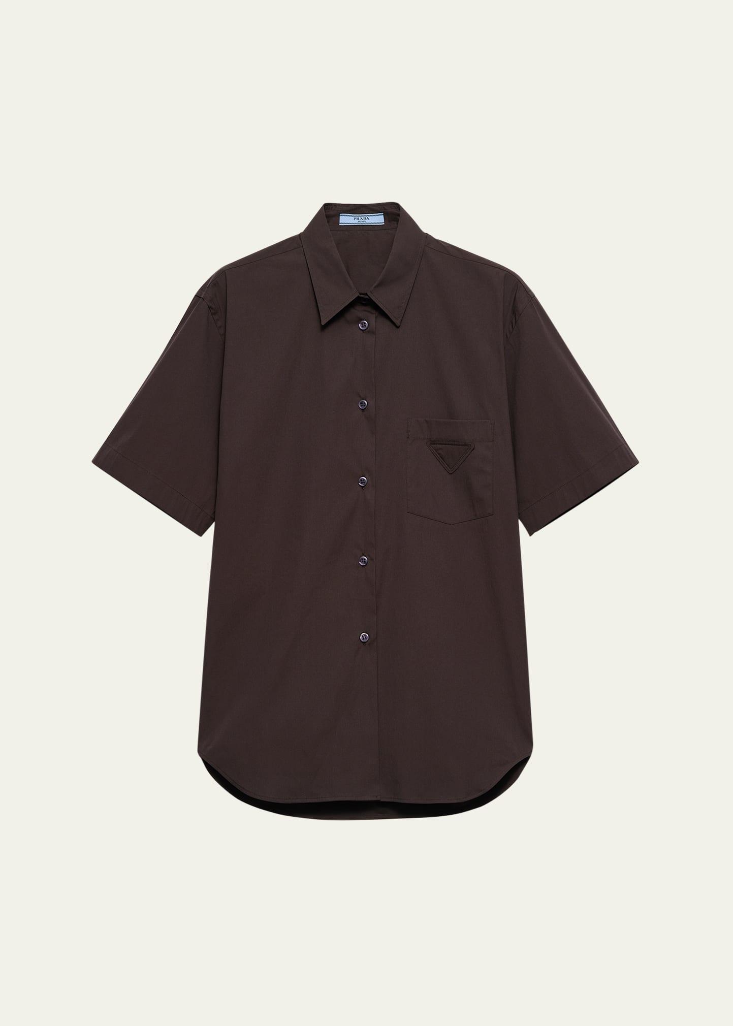 short-sleeve stretch poplin shirt