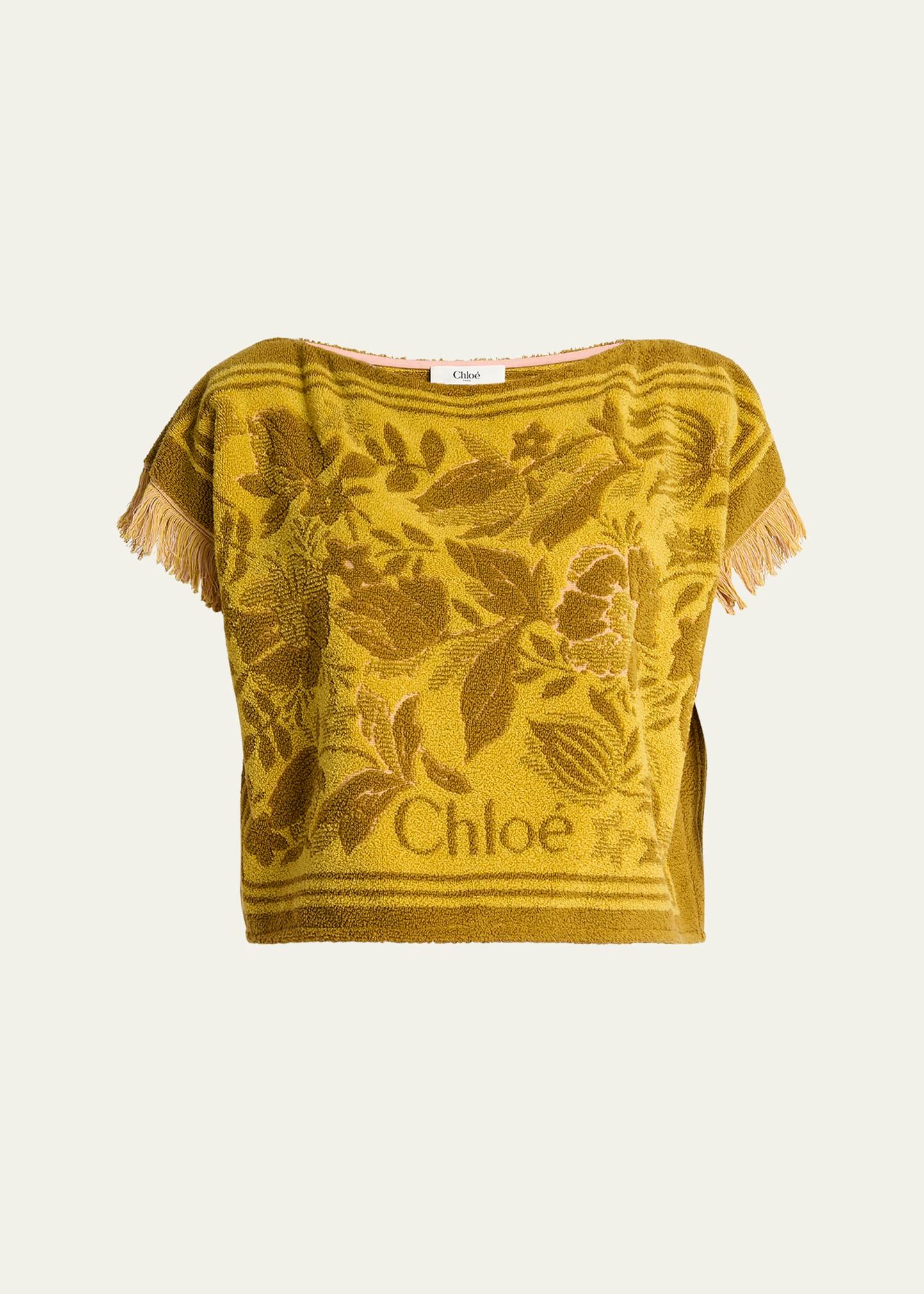 short-sleeve towelling boxy top