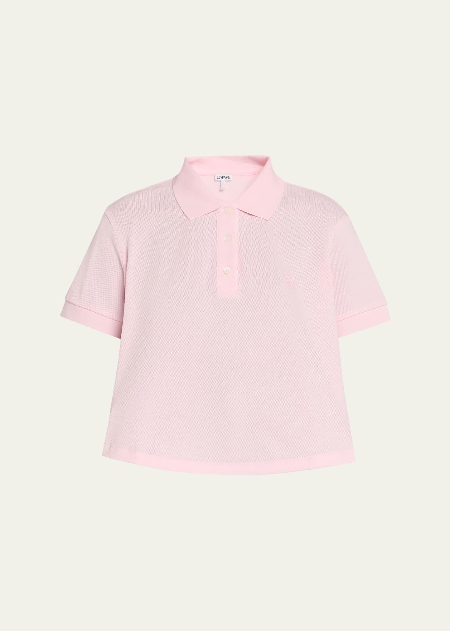 short-sleeve trapeze polo top