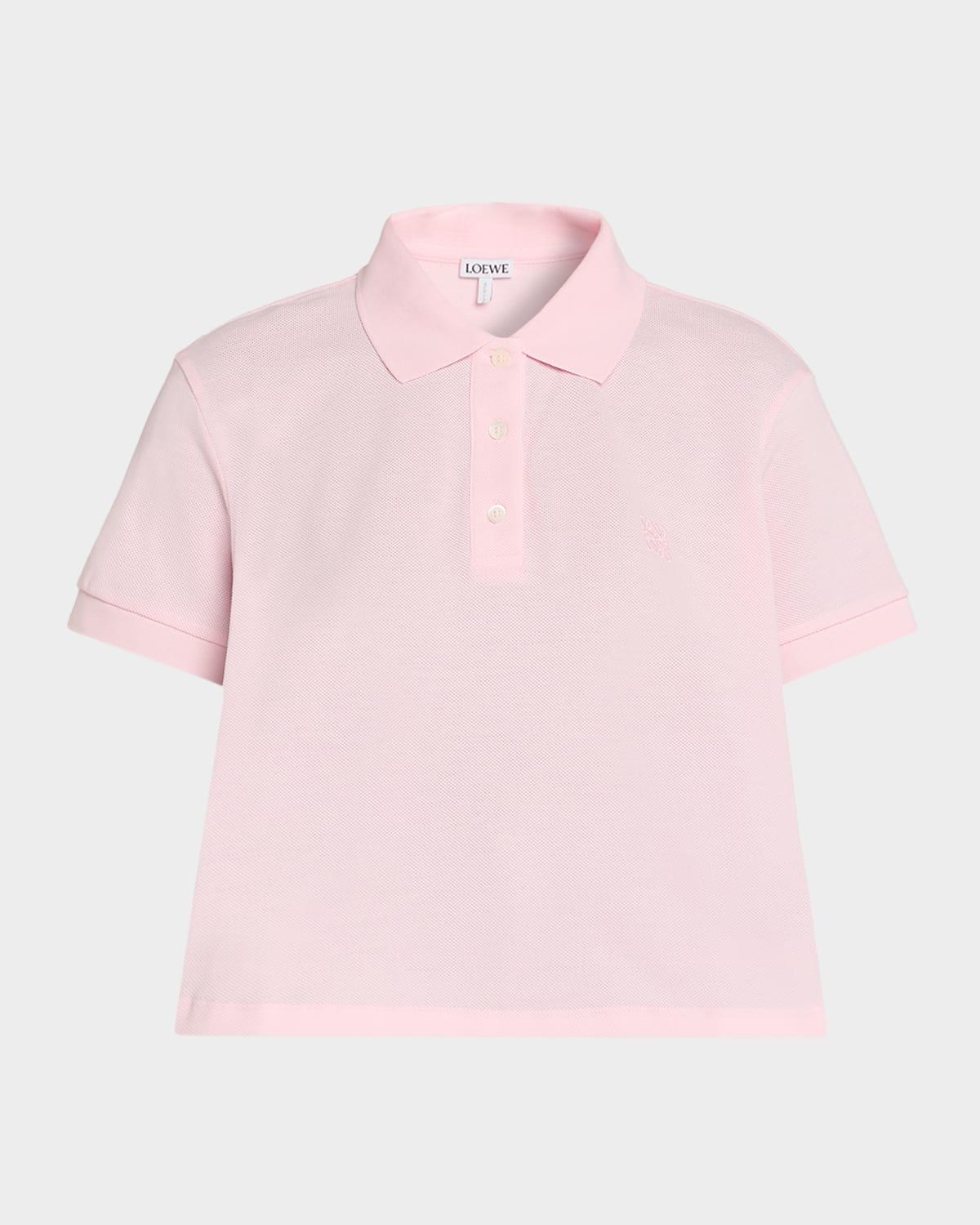 short-sleeve trapeze polo top