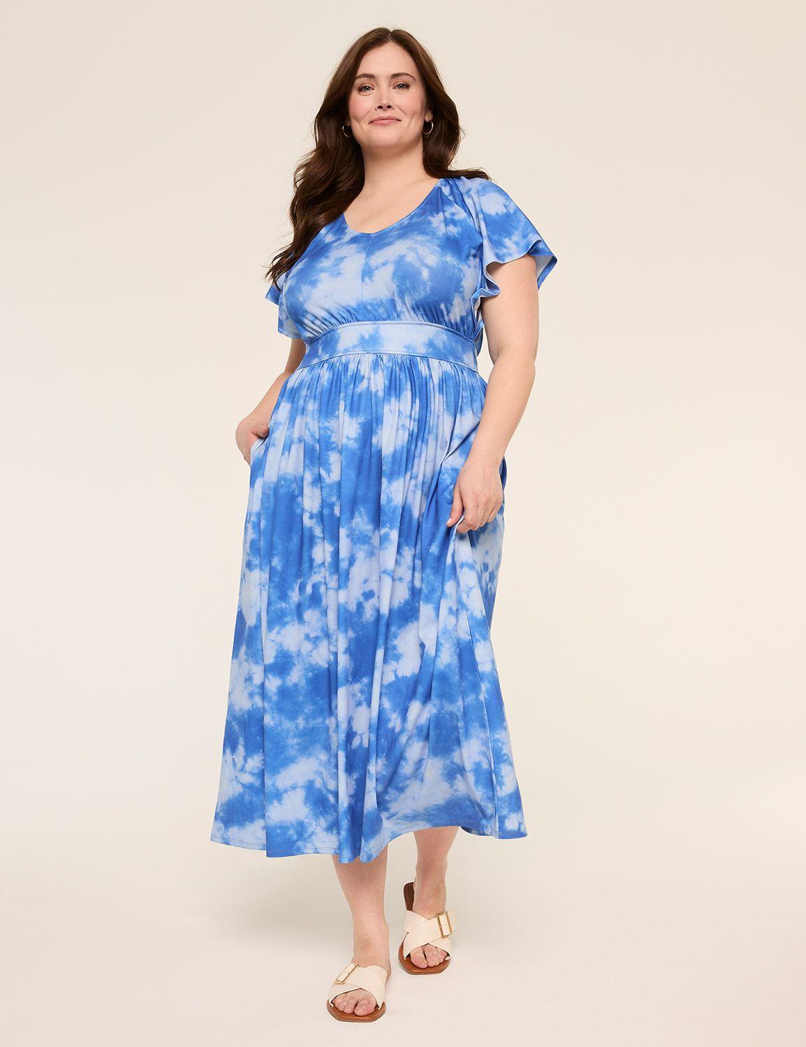 short-sleeve v-neck maxi dress