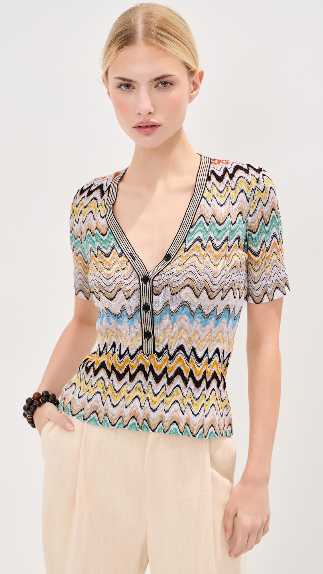 short sleeve v neck top