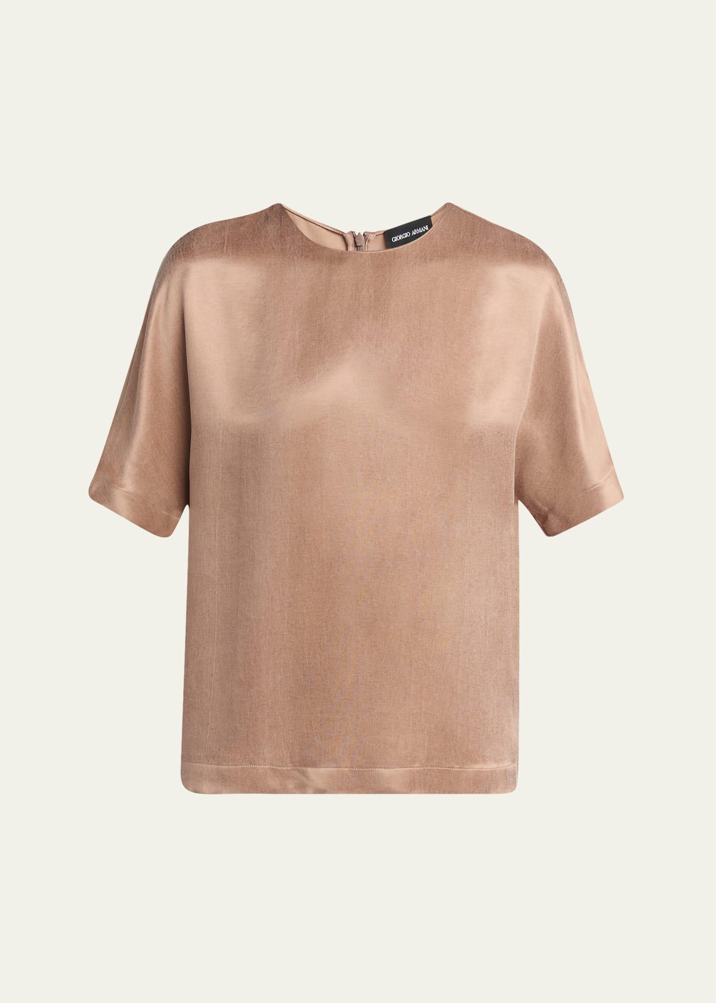 short sleeve viscose-blend top