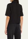 short-sleeve viscose twill blouse