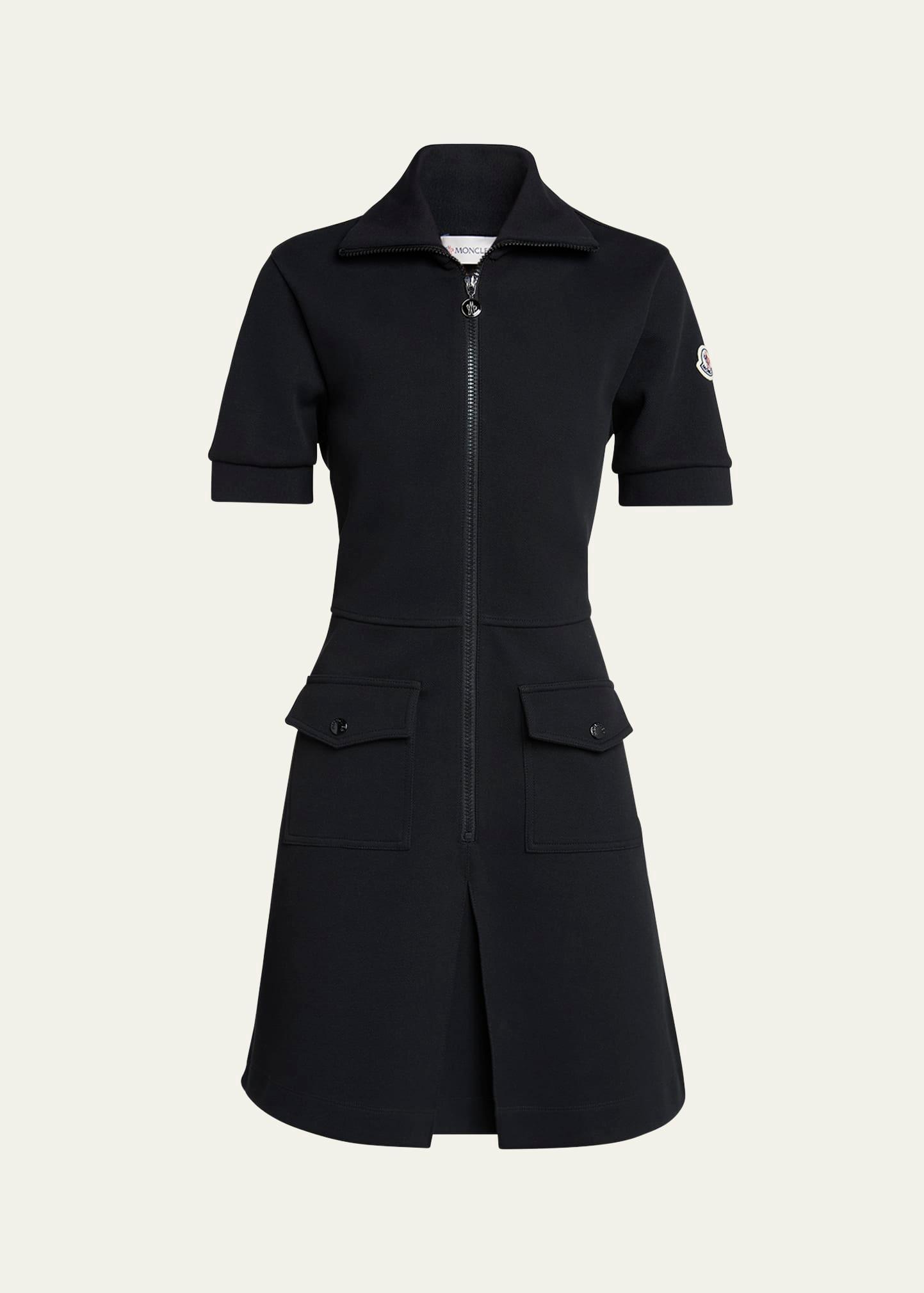 short-sleeve zip mini dress