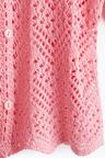 short-sleeved pointelle-knit shirt