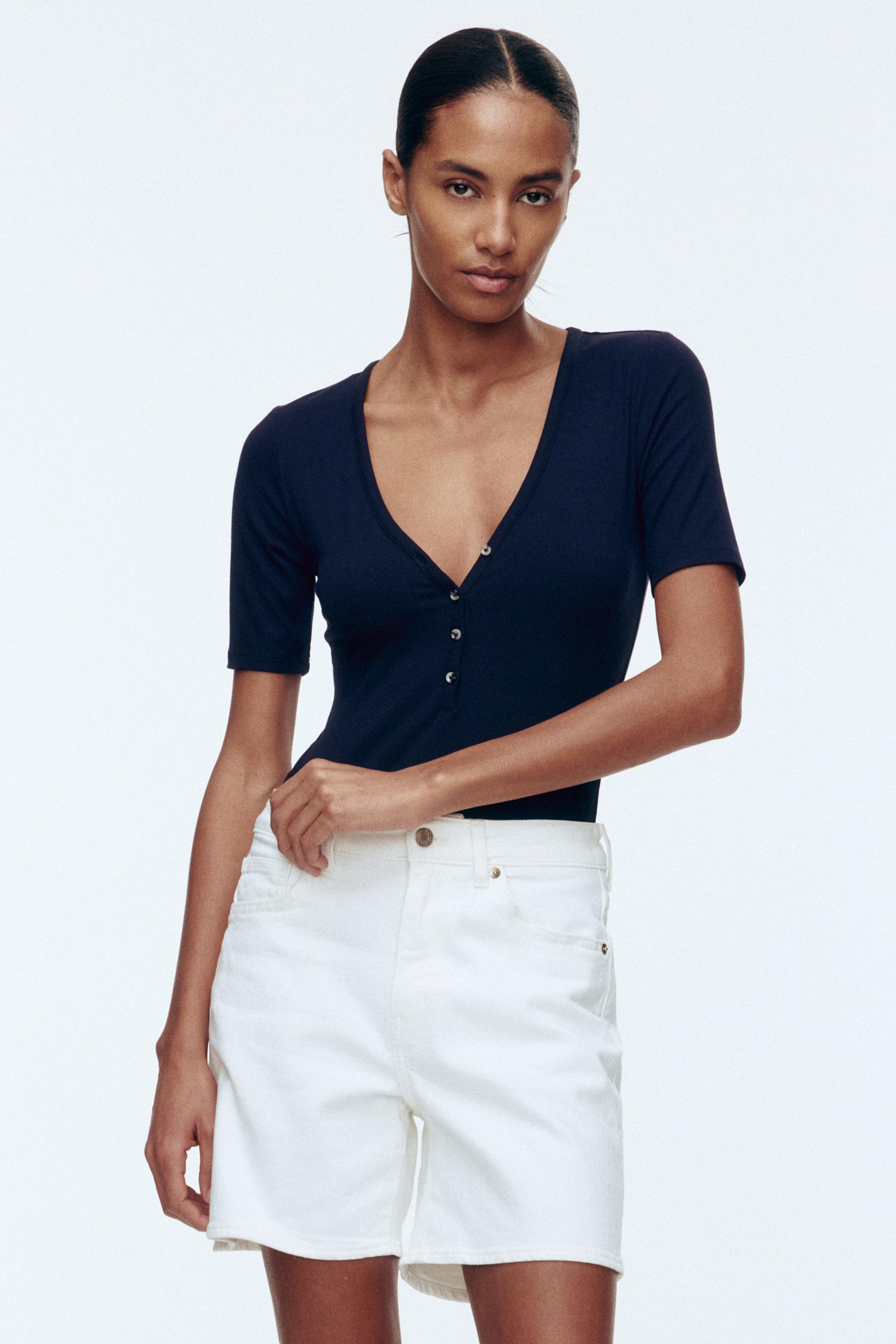 short-sleeved viscose bodysuit