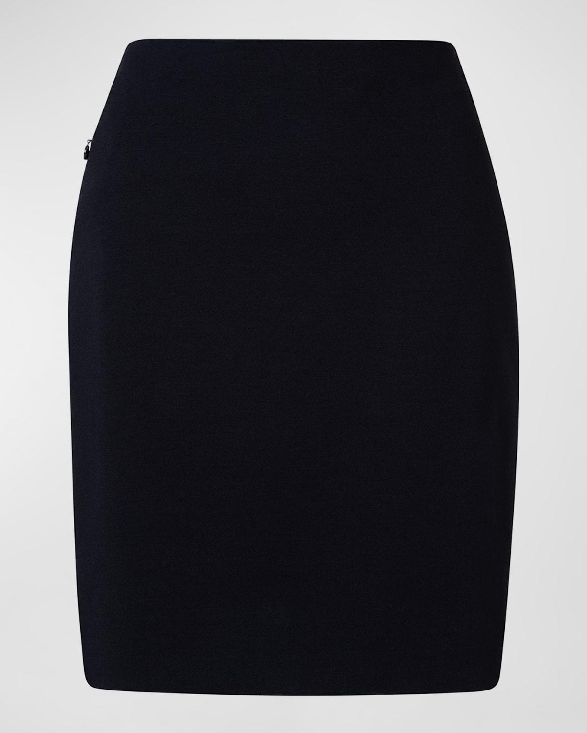 short stretch-jersey skirt, black